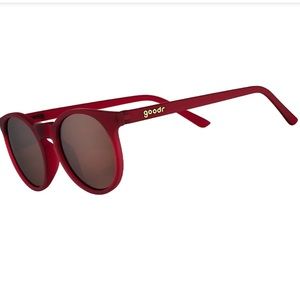 BRAND NEW never work maroon circle Goodr polarized glasses